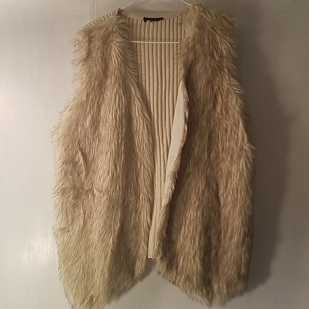 faux fur sweater vest
